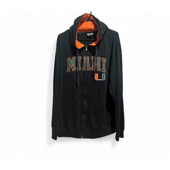 Miami Vintage Stadium Athletics XXL Hoodie Embroidered Full Zip Sweater - Picture 1 of 6